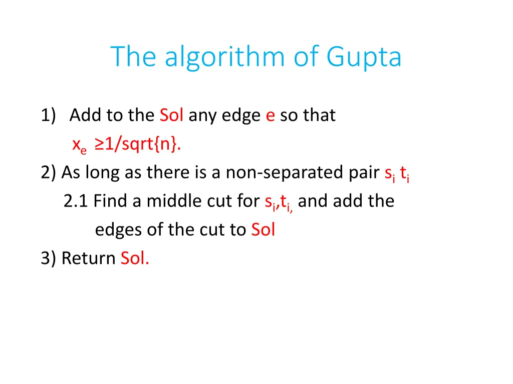 the algorithm of gupta
