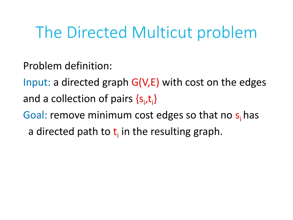 the directed multicut problem
