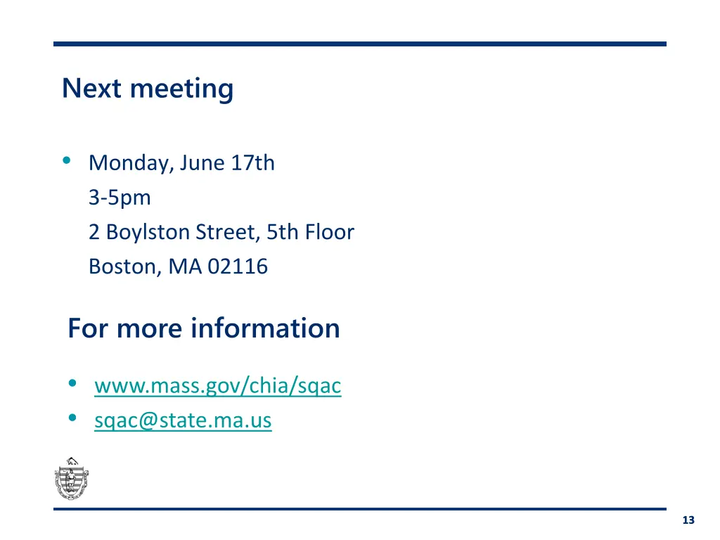 next meeting
