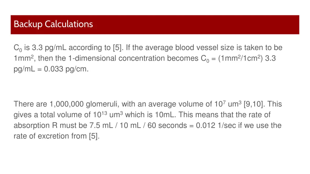 backup calculations