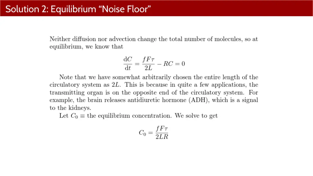 solution 2 equilibrium noise floor