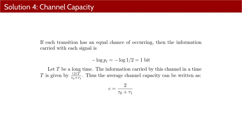solution 4 channel capacity