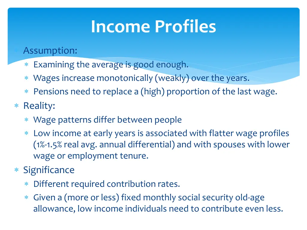 income profiles