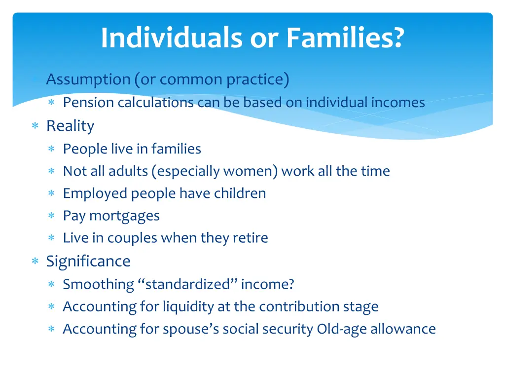 individuals or families
