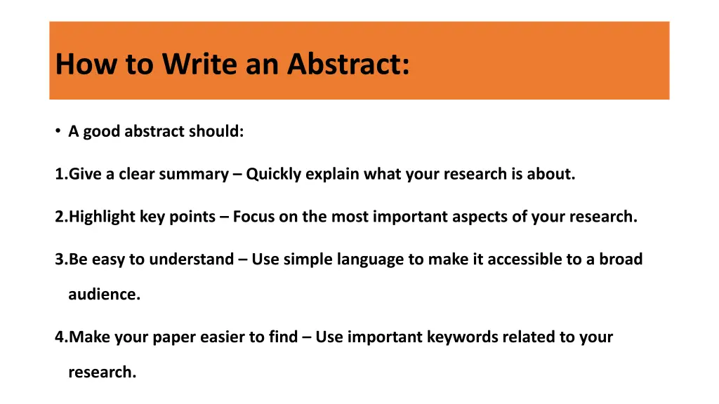 how to write an abstract