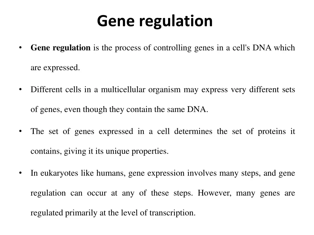 gene regulation
