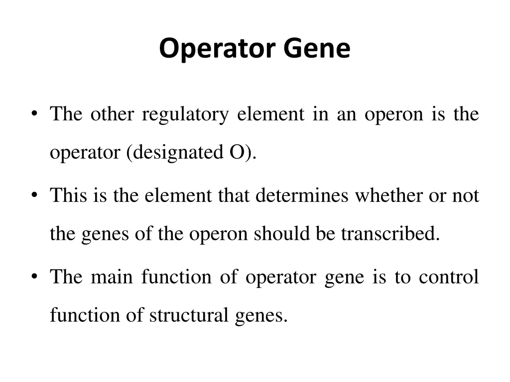 operator gene