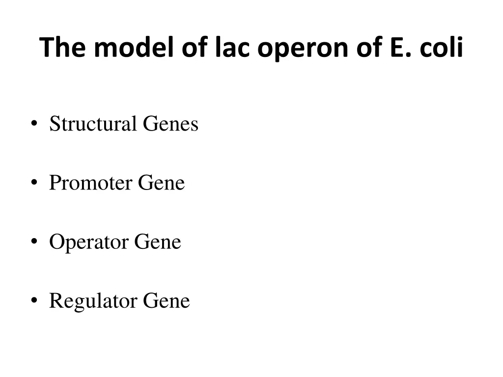 the model of lac operon of e coli