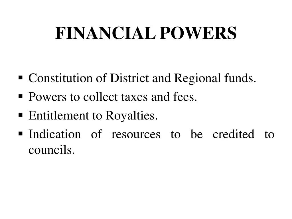 financial powers