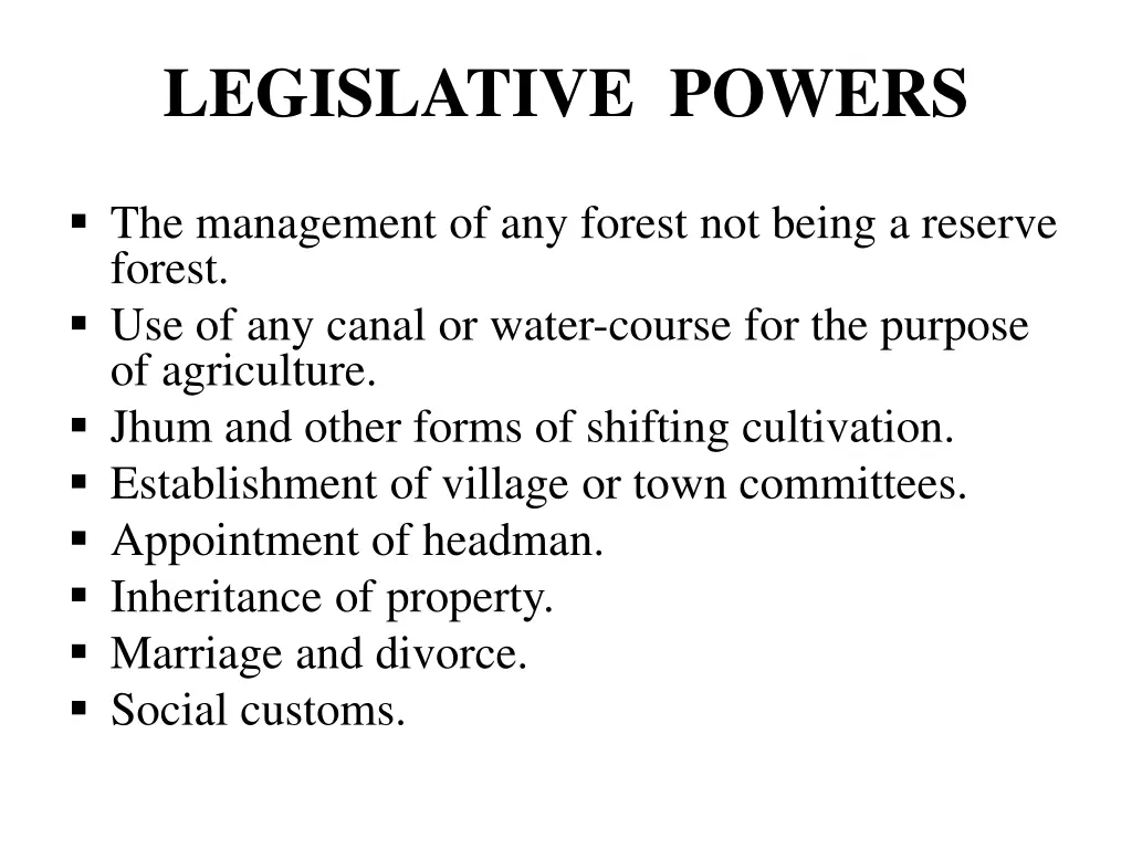 legislative powers