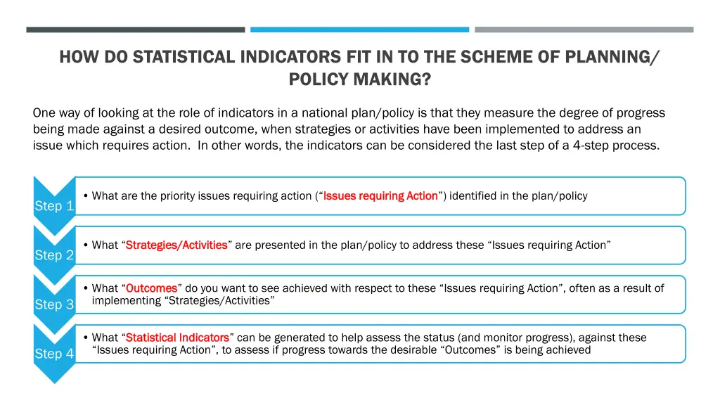 how do statistical indicators