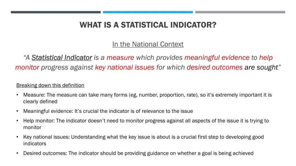 what is a statistical indicator