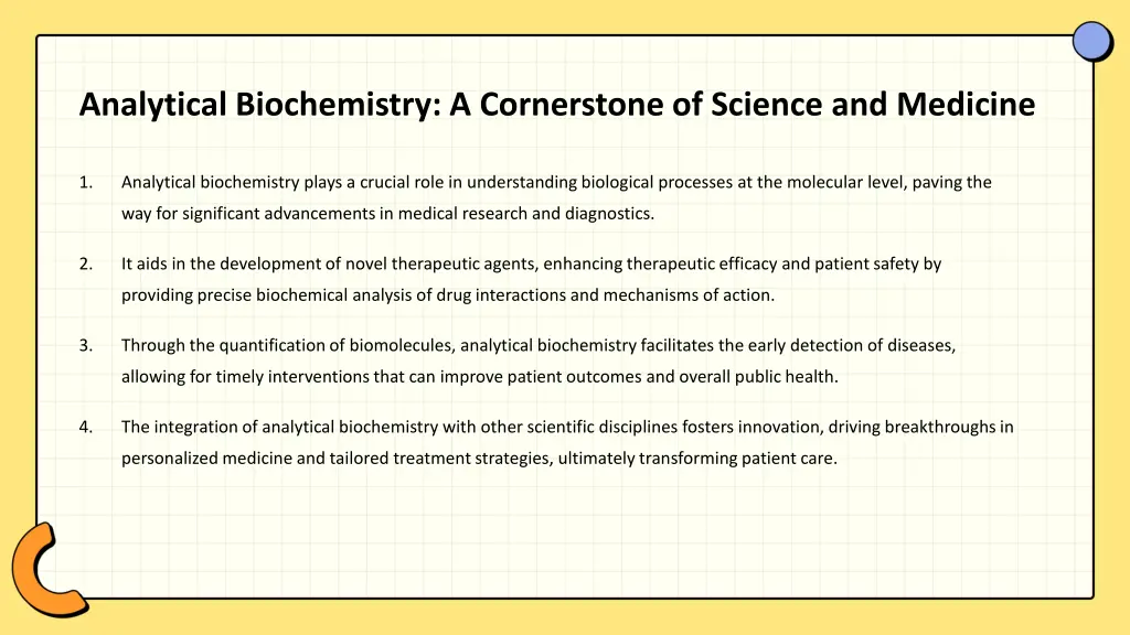 analytical biochemistry a cornerstone of science
