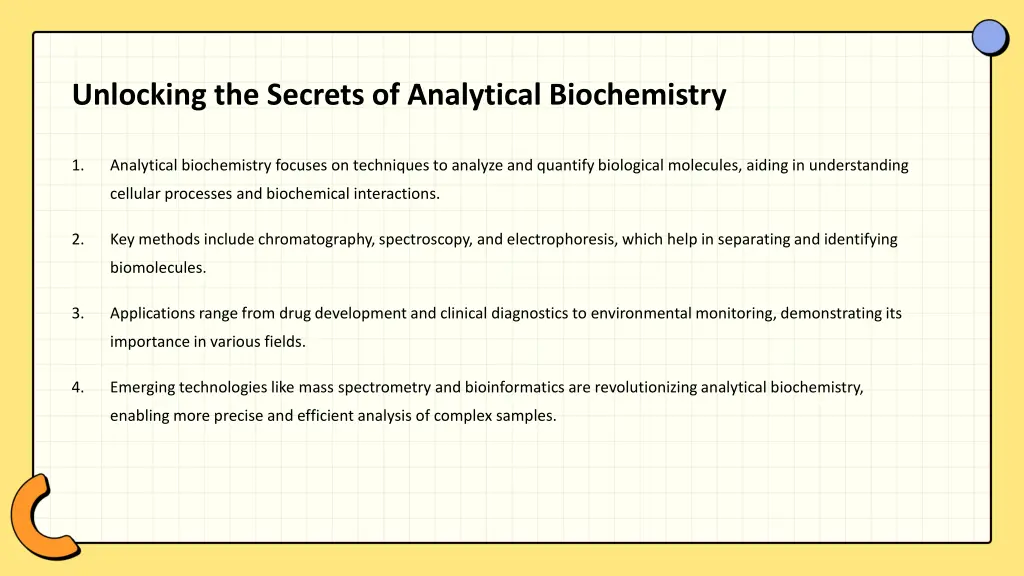 unlocking the secrets of analytical biochemistry
