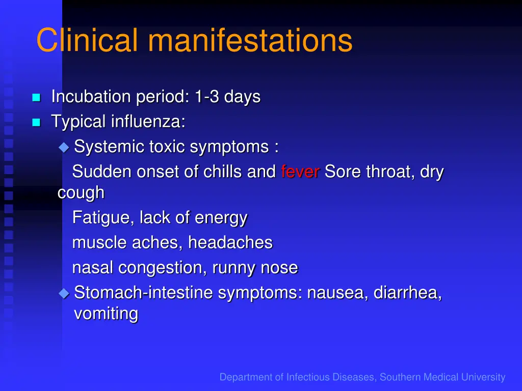 clinical manifestations