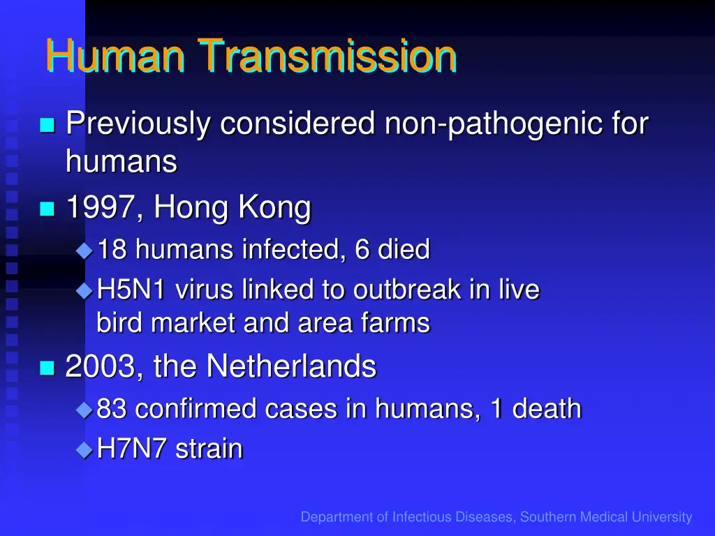 human transmission