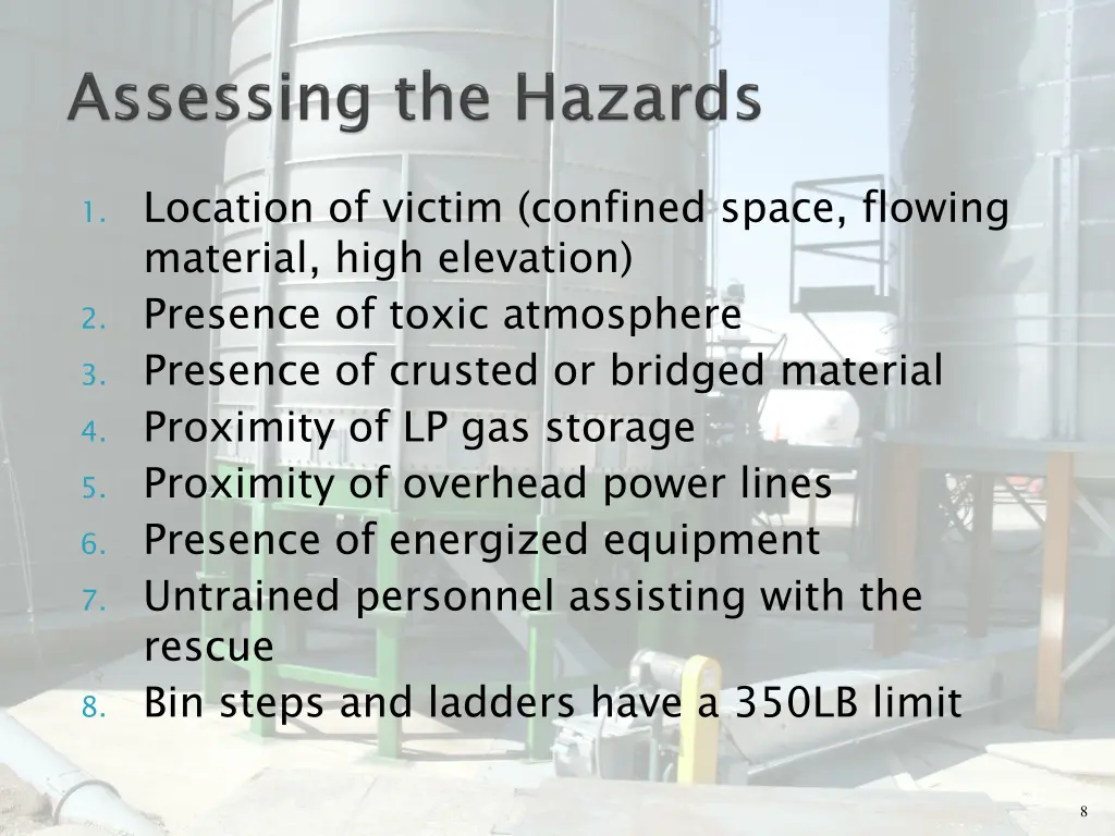 1 location of victim confined space flowing