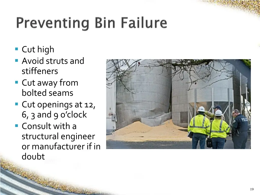 cut high avoid struts and stiffeners cut away