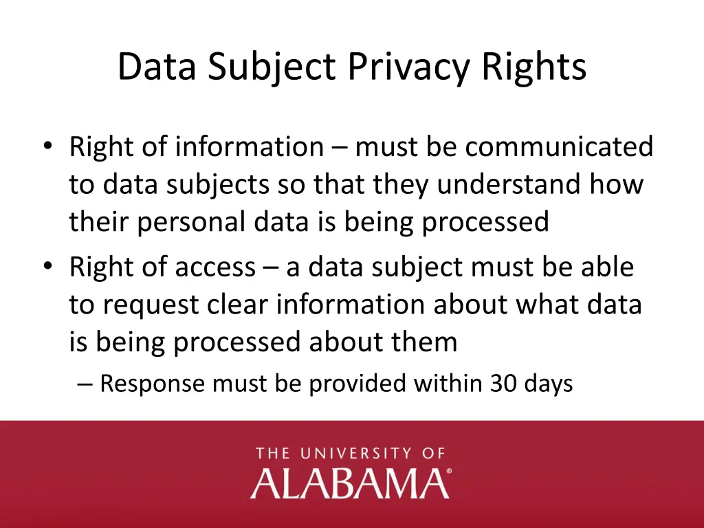 data subject privacy rights
