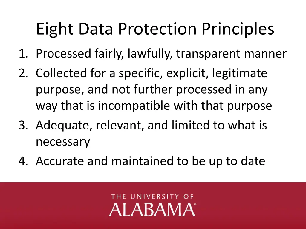 eight data protection principles