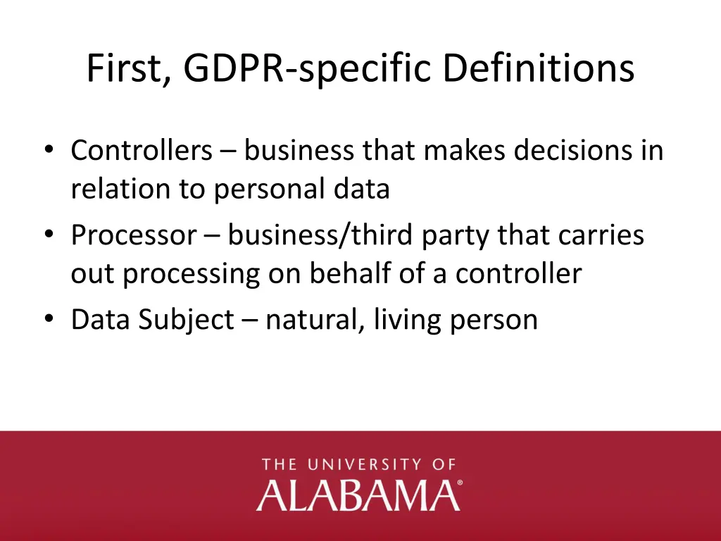first gdpr specific definitions