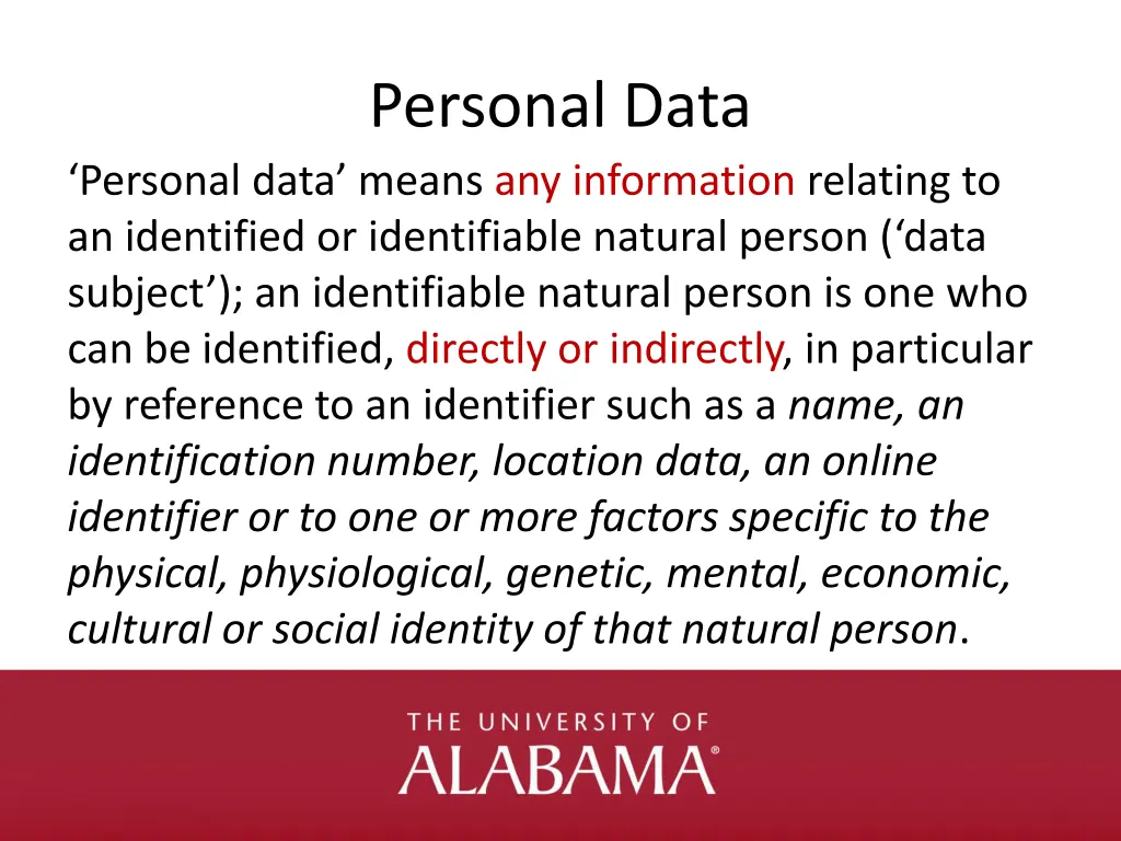 personal data