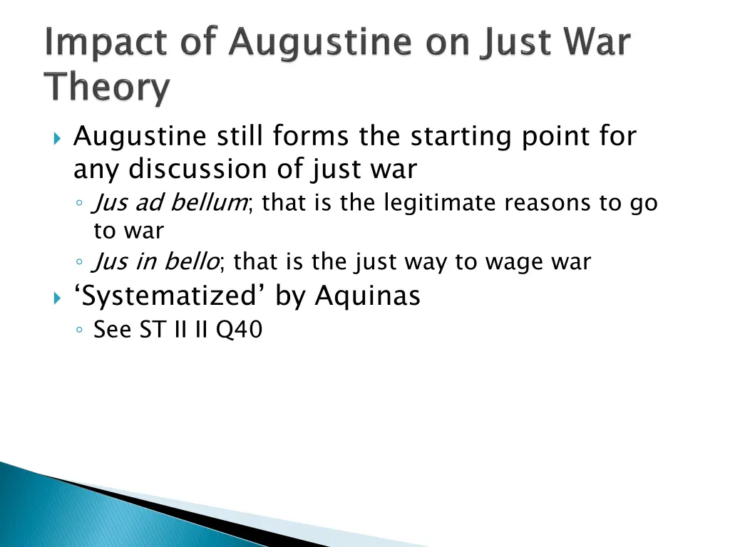 augustine still forms the starting point