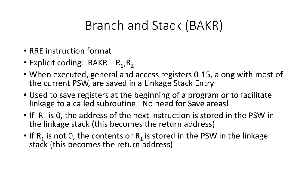 branch and stack bakr