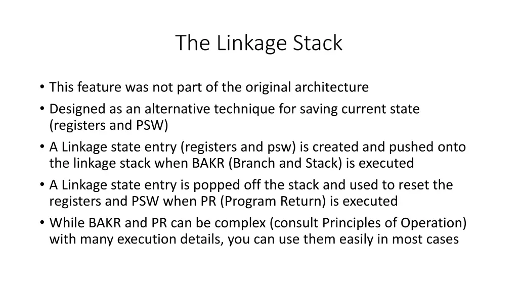 the linkage stack