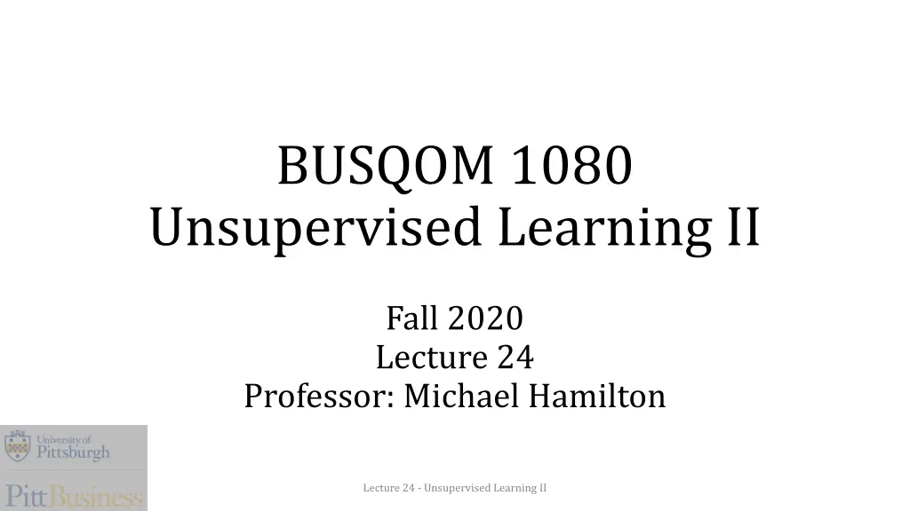 busqom 1080 unsupervised learning ii