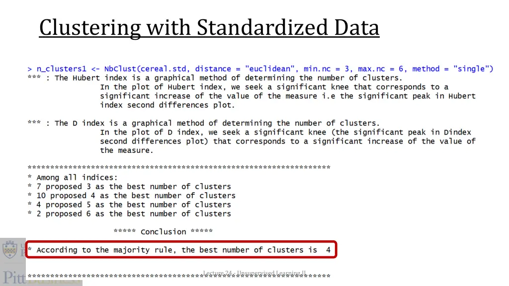 clustering with standardized data