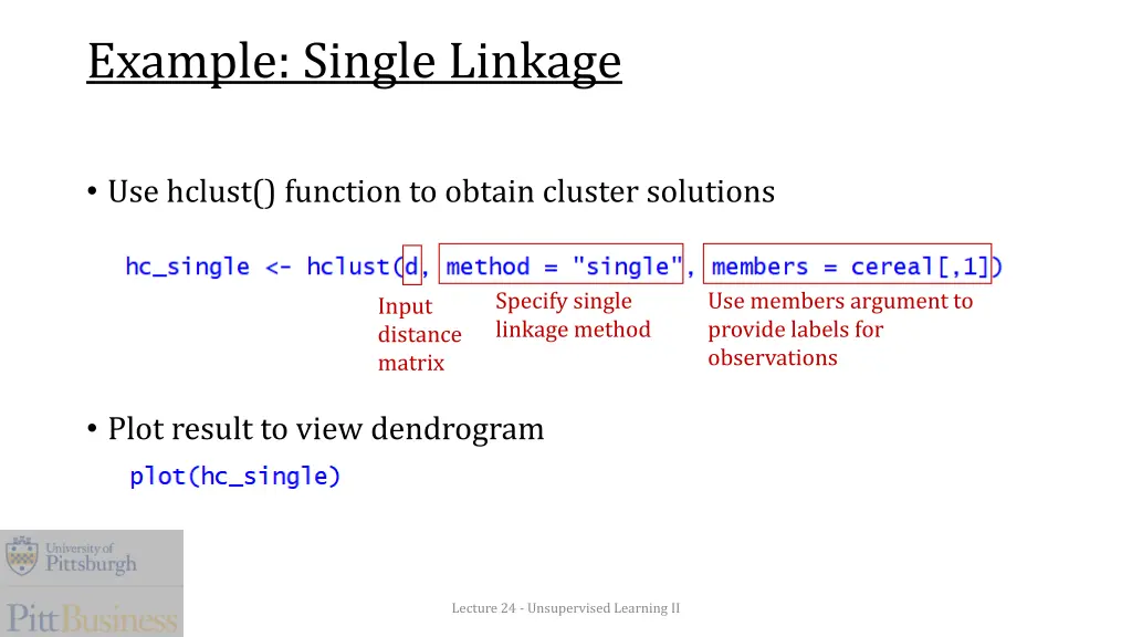 example single linkage