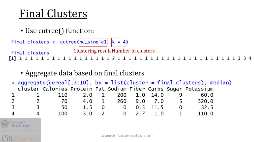 final clusters