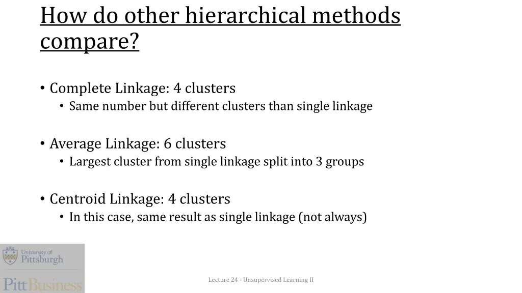 how do other hierarchical methods compare