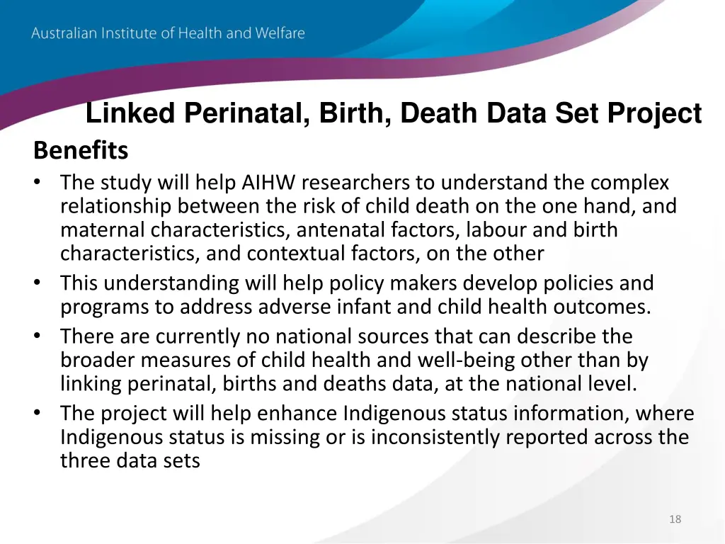 linked perinatal birth death data set project 3