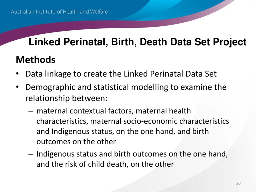 linked perinatal birth death data set project 5