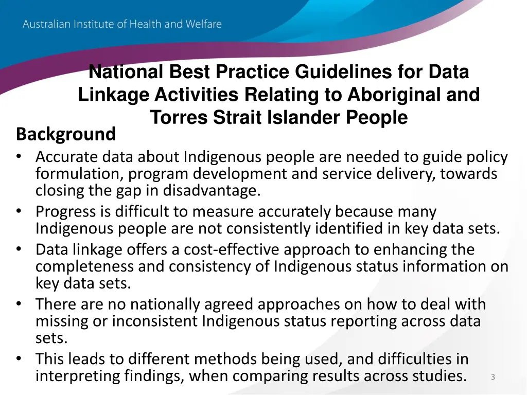 national best practice guidelines for data