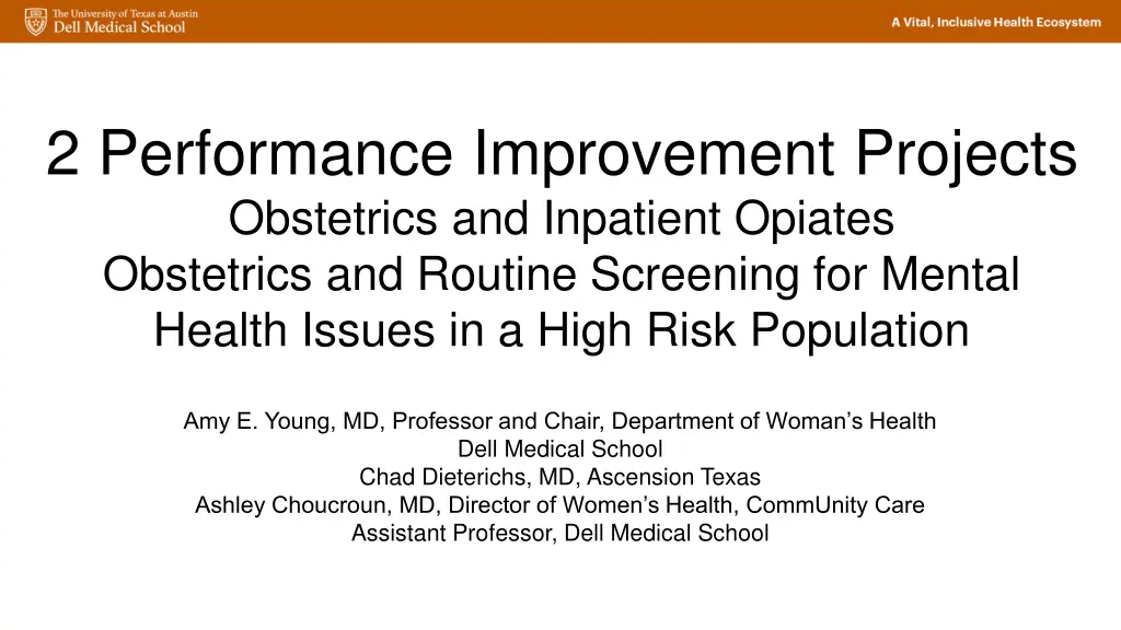 2 performance improvement projects obstetrics
