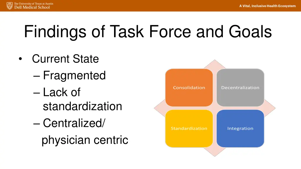 findings of task force and goals