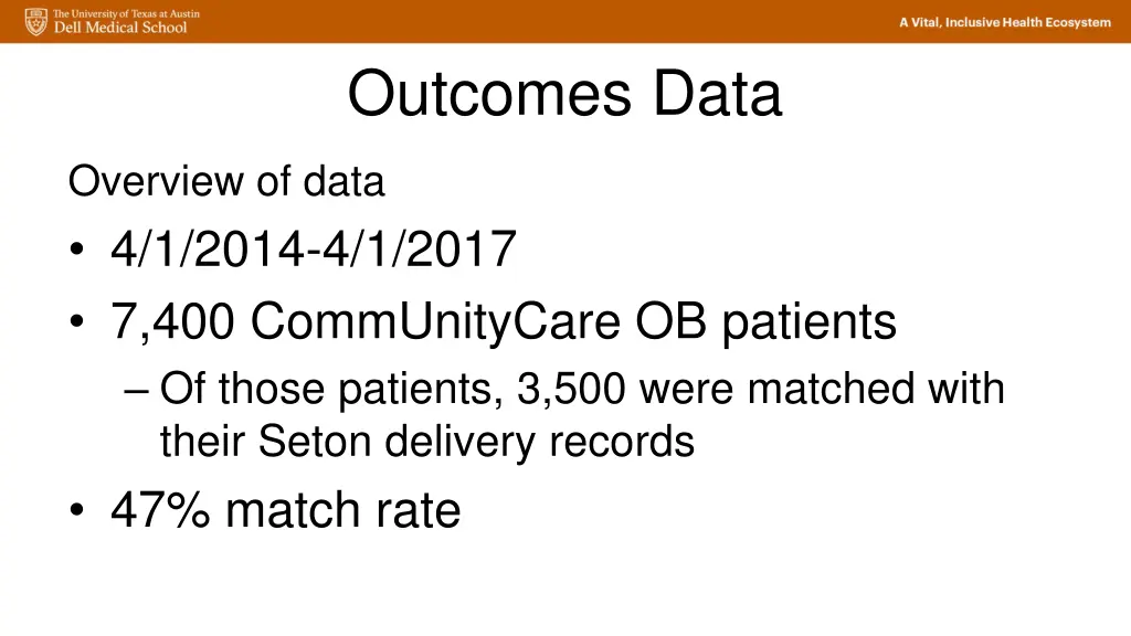 outcomes data