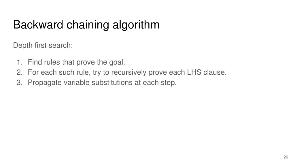 backward chaining algorithm