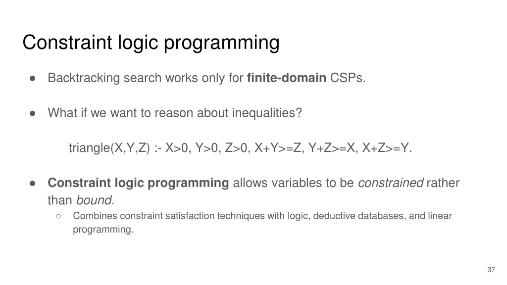 constraint logic programming