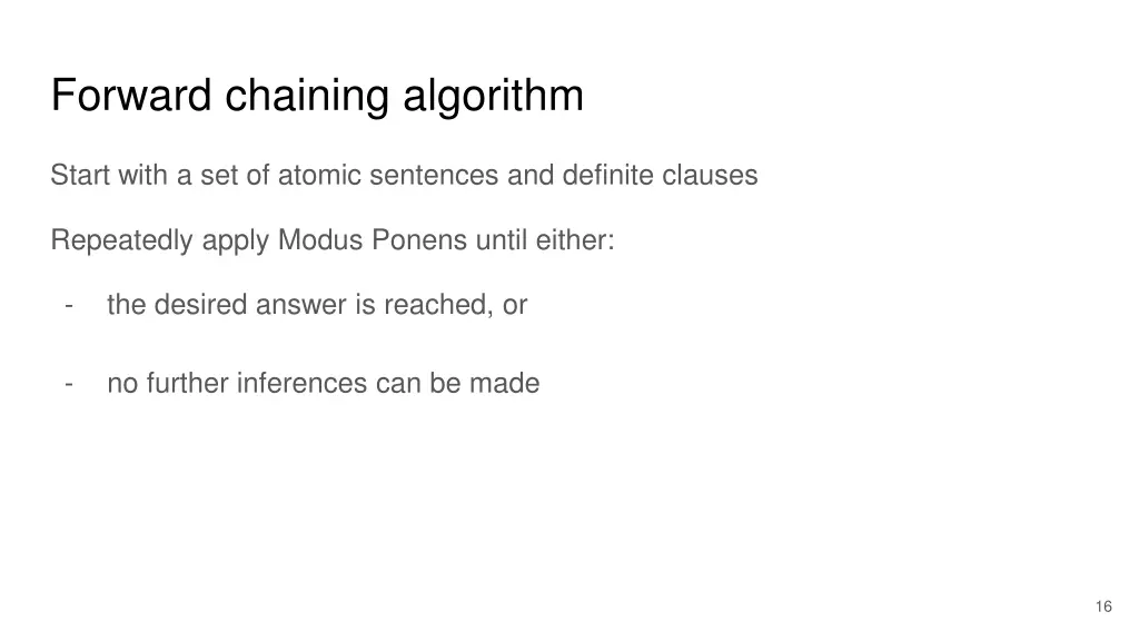 forward chaining algorithm