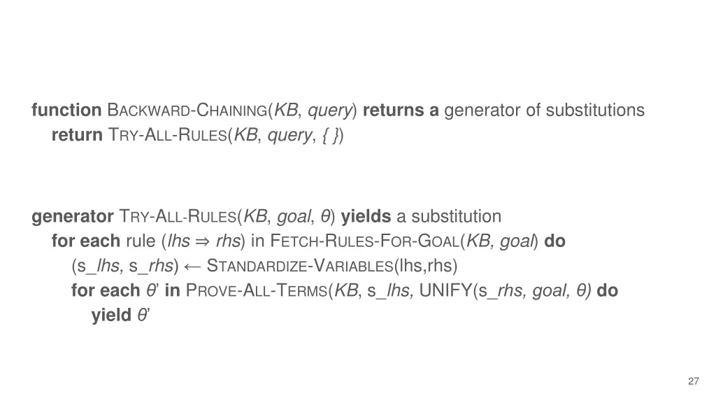 function b ackward c haining kb query returns