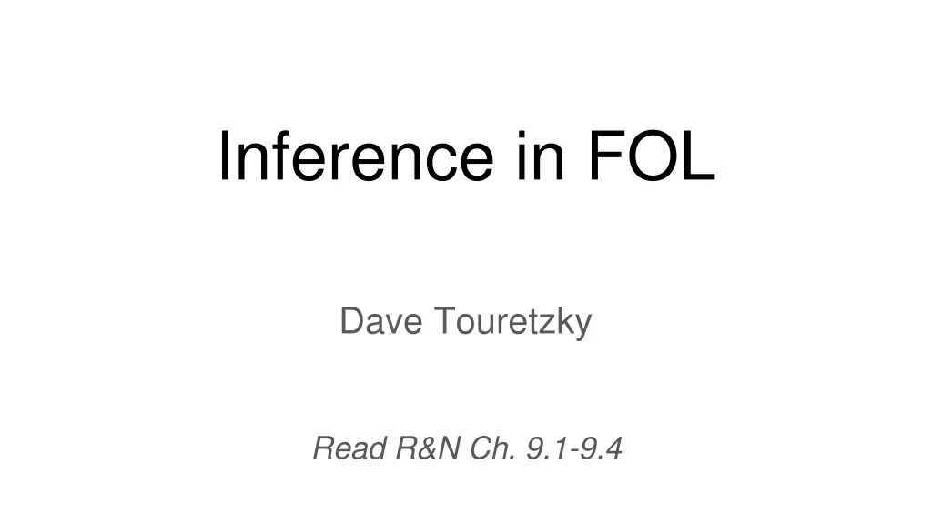 inference in fol