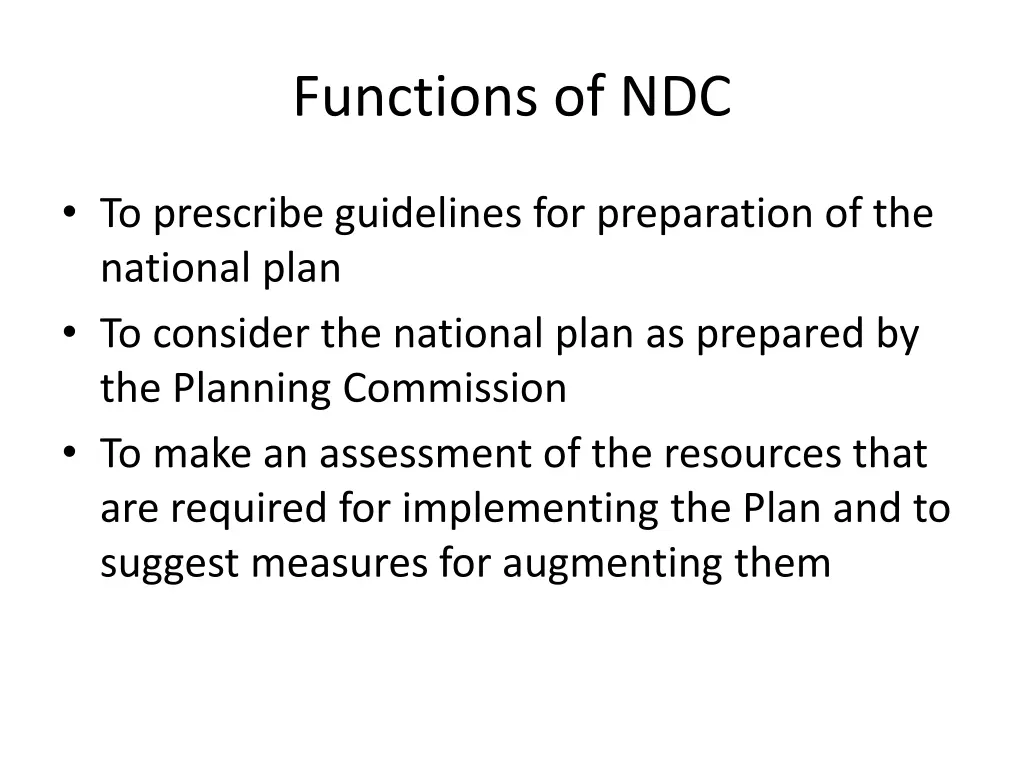 functions of ndc