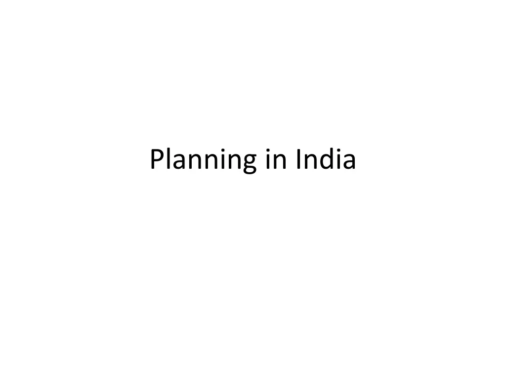 planning in india