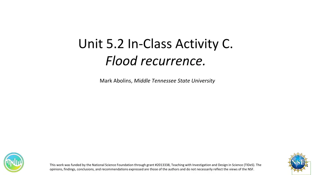 unit 5 2 in class activity c flood recurrence