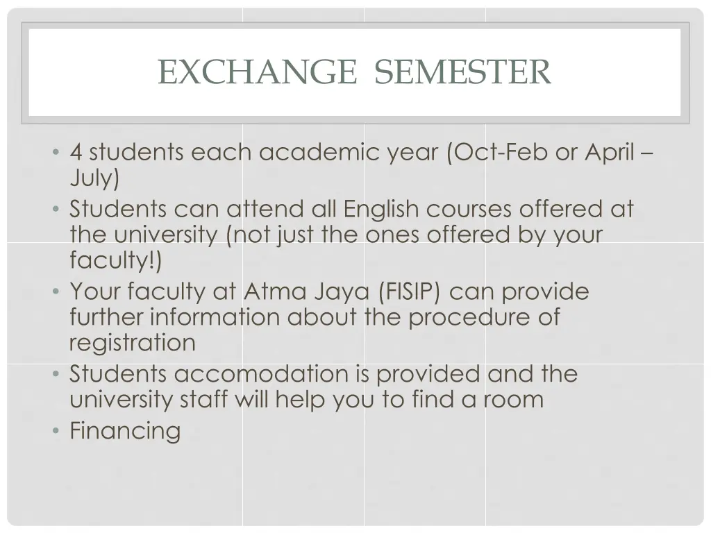 exchange semester