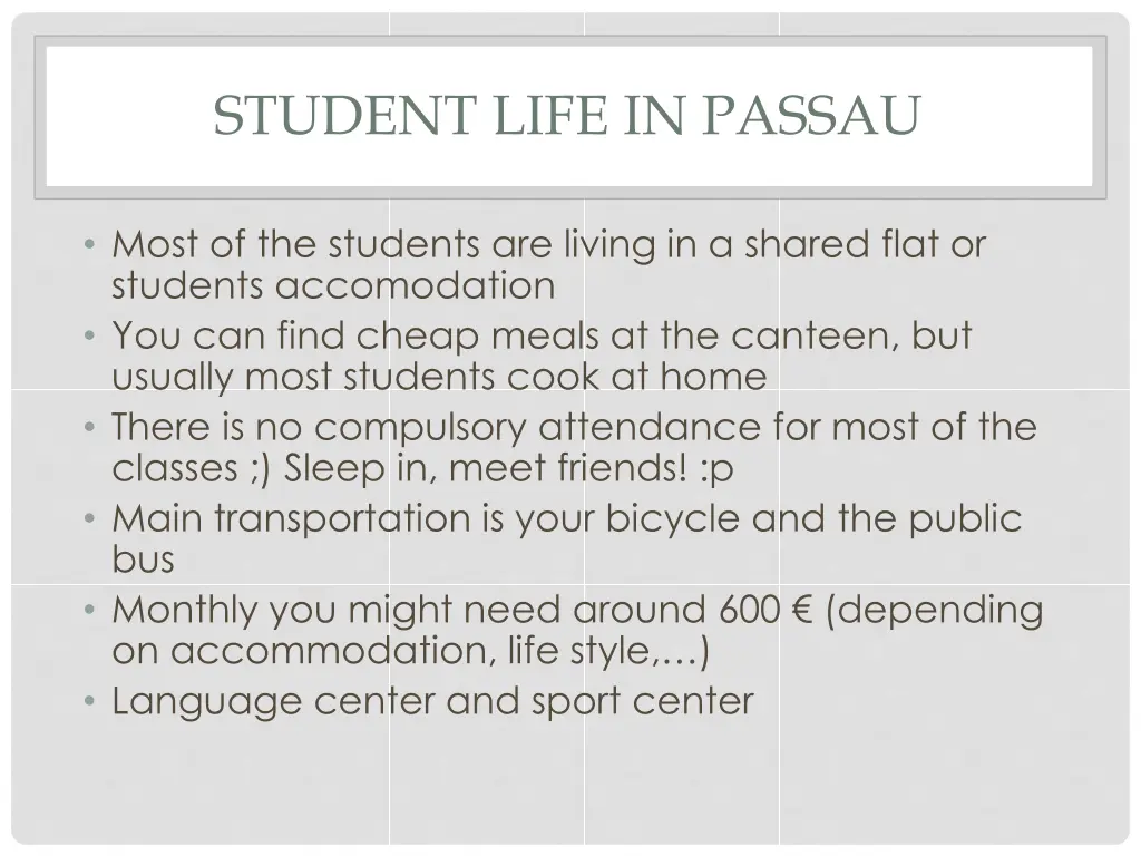 student life in passau